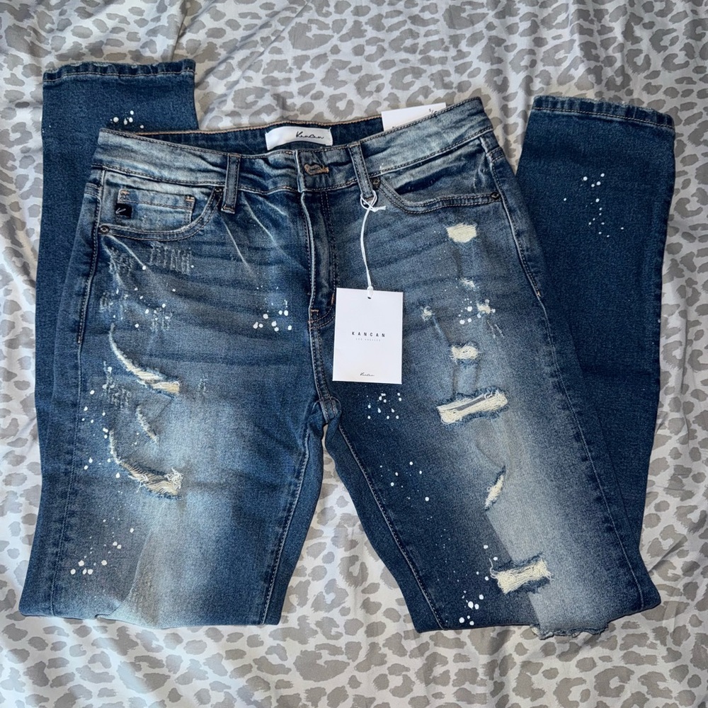 Kancan Women's Distressed Blue Jeans NWT
